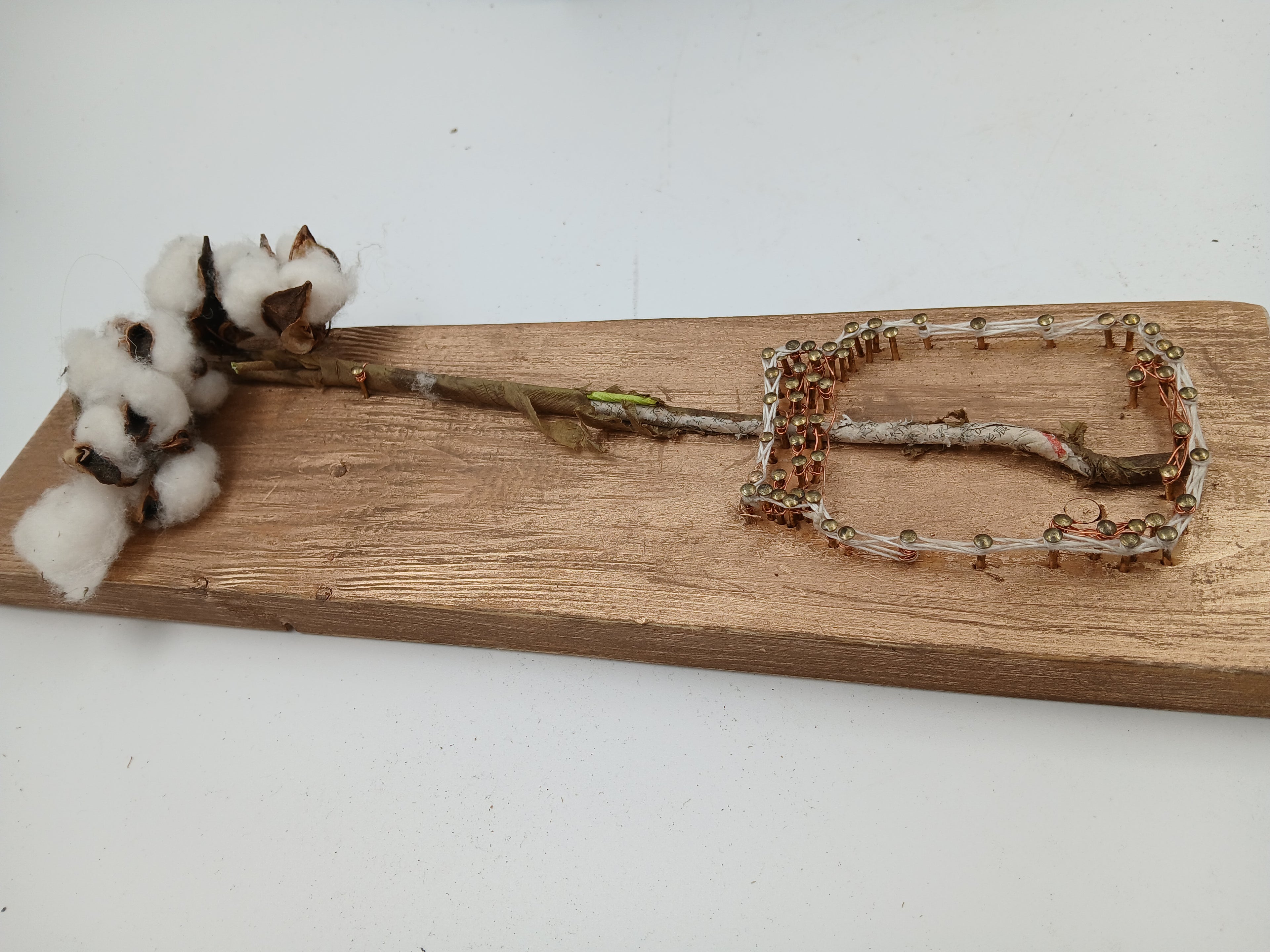 14x4 String Art Mason Ball Jar w/ Cotton Small Nails String Gold Metalic Painted Gardening Vintage Garden Collection Hand Made Gifts Mothers Grandmother's Aunts Sisters