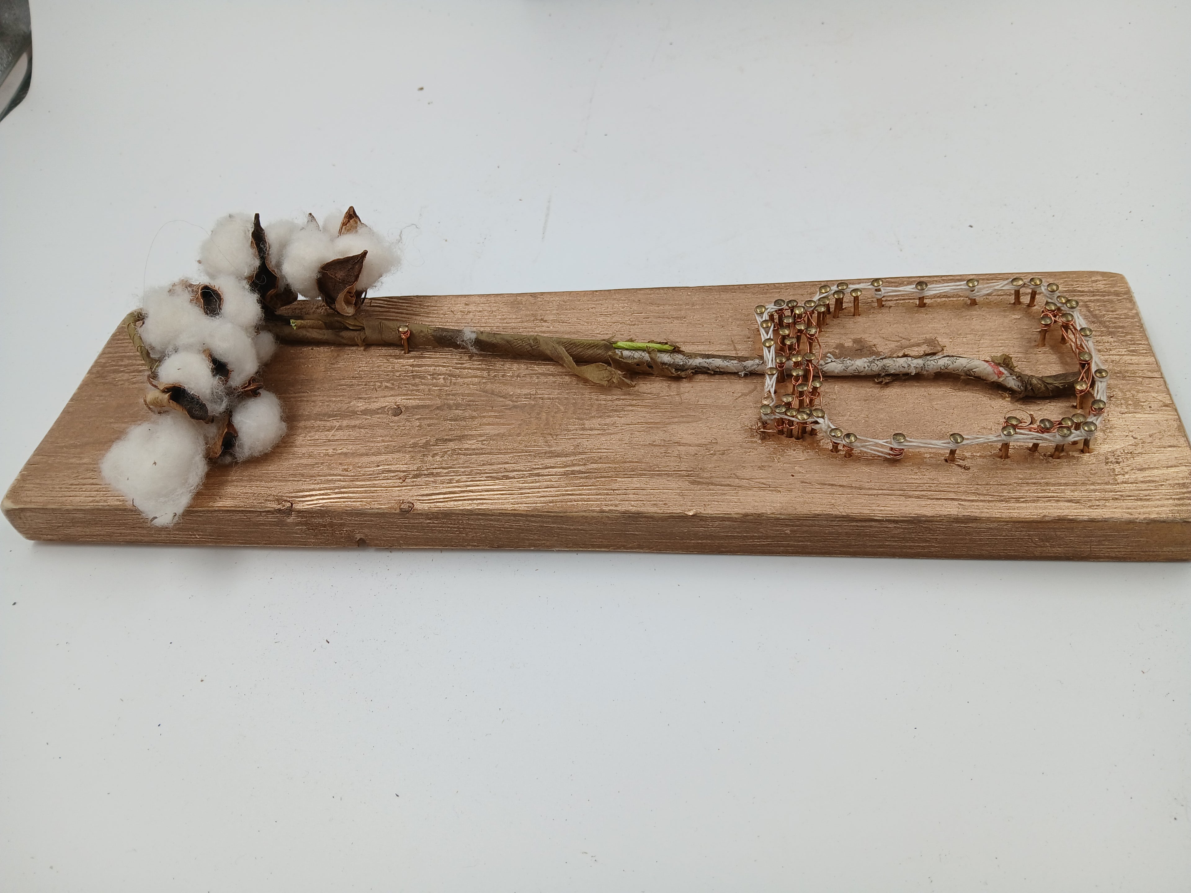 14x4 String Art Mason Ball Jar w/ Cotton Small Nails String Gold Metalic Painted Gardening Vintage Garden Collection Hand Made Gifts Mothers Grandmother's Aunts Sisters